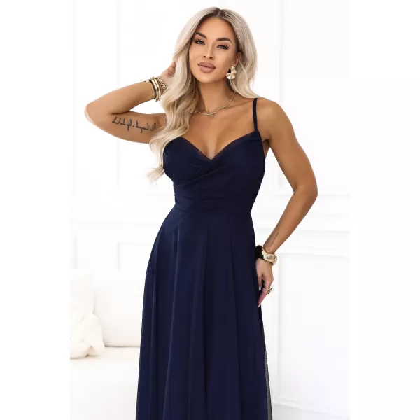  Rochie de femei NUMOCO 681-2 ALBASTRU ÎNCHIS 