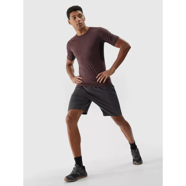  Tricou pentru bărbați 4F WAW25TTSHM2402 MARO ÎNCHIS 
