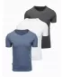 Tricou pentru bărbați OMBRE OM-TSBS-0268 DENIM ALB/GRAFIT/ALBASTRU