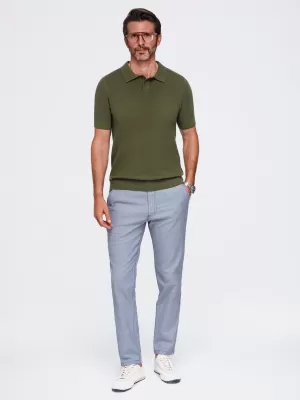 Tricou polo pentru bărbați OMBRE OM-POSS-0178 MĂSLINE