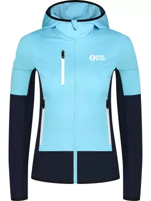 Hanorac pentru femei powerfleece NORDBLANC RAVINE NBSFL8336 ALBASTRU DESCHIS