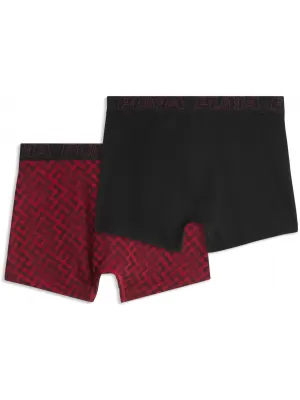 Boxeri pentru bărbați PUMA MEN GRAPHICAL PRINT BOXERS 2P 94780402 COMBO ROȘU