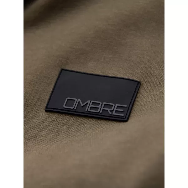  Hanorac pentru bărbați OMBRE OM-SSZP-0256 MĂSLINE 
