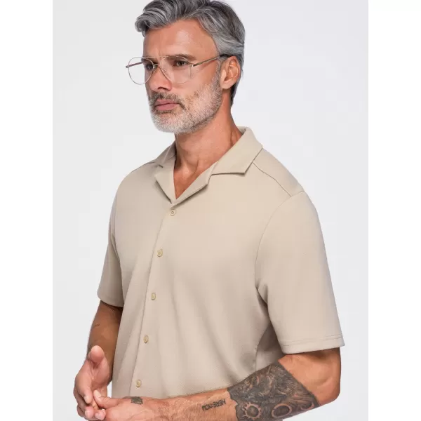  Cămașă pentru bărbați OMBRE OM-SHCS-0220 BEJ 