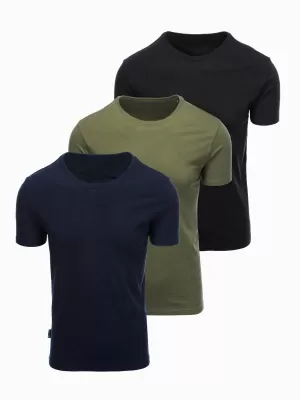 Tricou pentru bărbați OMBRE OM-TSBS-0268 NEGRU/VERDE/KAKI