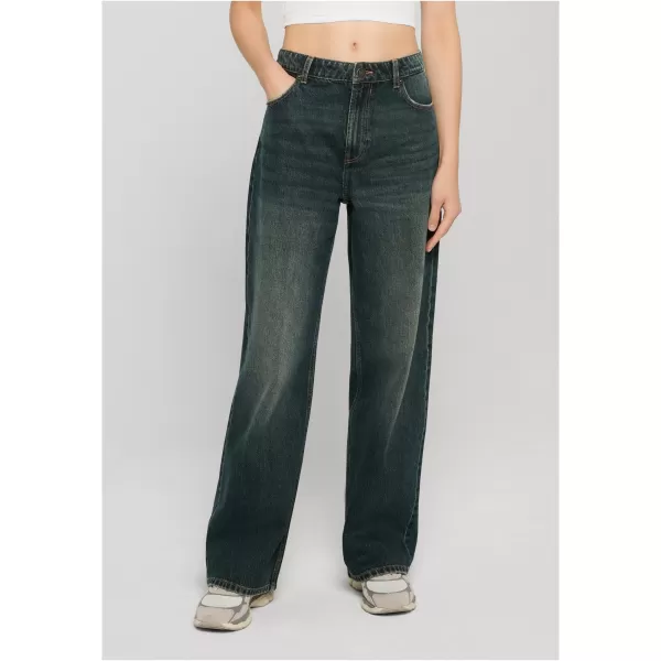  Pantaloni de dama URBAN CLASSICS TB8141 ALBASTRU MIJLOCIU ADÂNC SPĂLAT MURDAR 