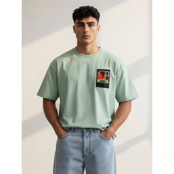  Tricou pentru bărbați DSTREET RX5305 VERDE DESCHIS 