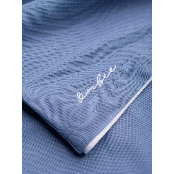  Tricou pentru bărbați cu guler OMBRE OM-POSS-0170 ALBASTRU 
