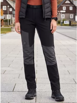 Pantaloni softshell dama ALPINE PRO AKANA 3 NEGRU