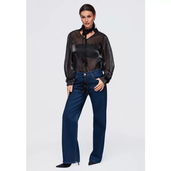  Bluza de dama OMBRE OW-TS-E0086 NEGRU 