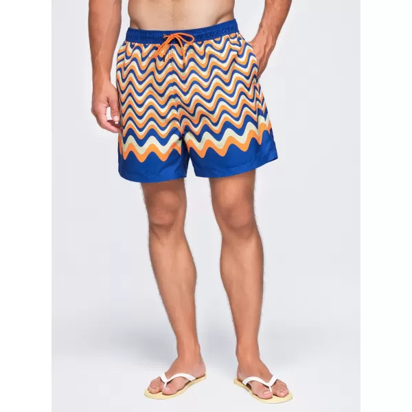  Pantaloni scurți pentru bărbați OMBRE OM-SRSS-0221 PORTOCALIU ȘI ALBASTRU 