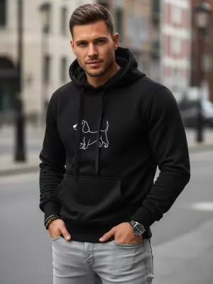 Hanorac pentru bărbați DSTREET NX0221B-BK NEGRU