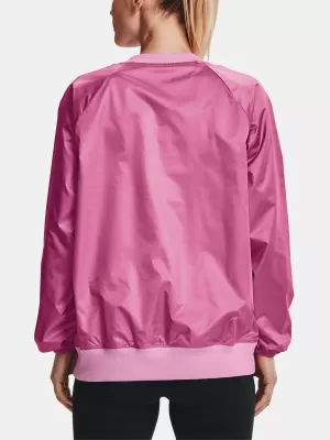 Hanorac de dama UNDER ARMOUR RECOVER STORM WOVEN SHINE CREW 1364012-680 ROZ