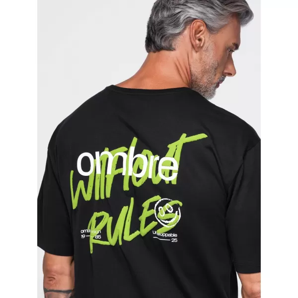  Tricou pentru bărbați OMBRE OM-TSPT-0284 NEGRU 