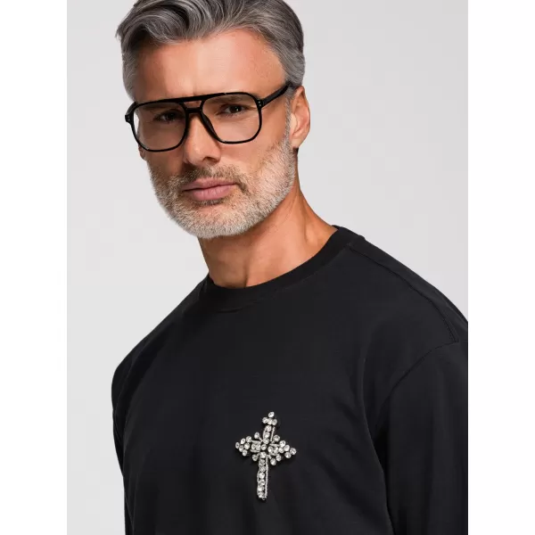  Tricou pentru bărbați OMBRE OM-TSCT-0276 NEGRU 