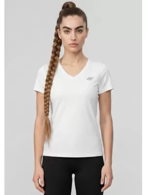 Tricou pentru femei 4F WMM00TTSHF3307 ALB