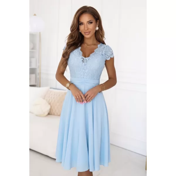  Rochie NUMOCO 381-8 ALBASTRU AZUR 