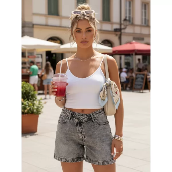  Pantaloni scurți de damă DSTREET SY0523 GRI DESCHIS 