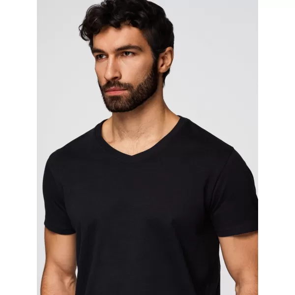  Tricou pentru bărbați OMBRE OM-TSBS-0281 NEGRU/ALB/ALBASTRU 
