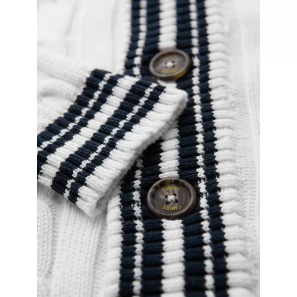  Cardigan pentru bărbați OMBRE OM-SWCD-0196 ALB 