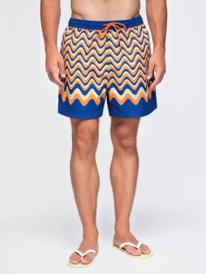 Pantaloni scurți pentru bărbați OMBRE OM-SRSS-0221 PORTOCALIU ȘI ALBASTRU