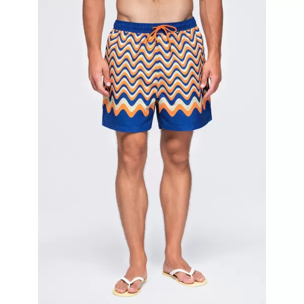  Pantaloni scurți pentru bărbați OMBRE OM-SRSS-0221 PORTOCALIU ȘI ALBASTRU 