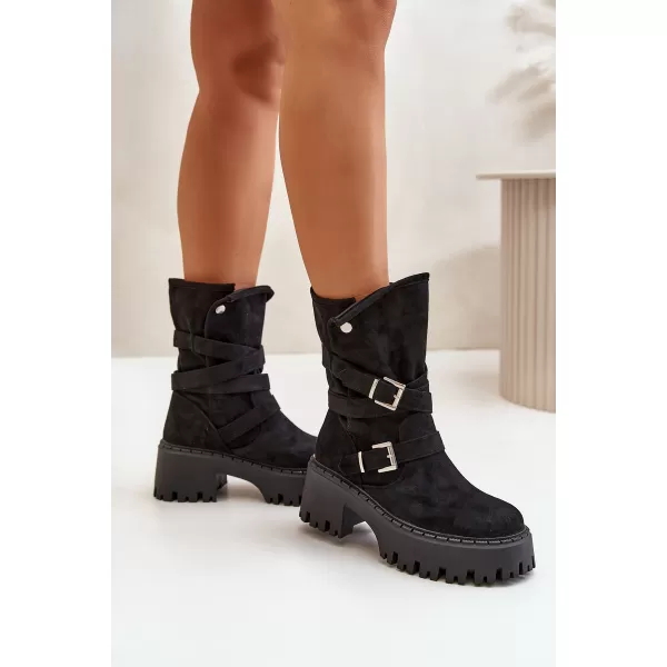  Botine de dama BOTO QH7825/DA185 NEGRU 