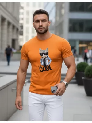 Tricou pentru bărbați DSTREET NX5018R-OR ALB
