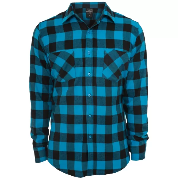  Cămașă pentru bărbați URBAN CLASSICS TB297 NEGRU/TURCOAZ 