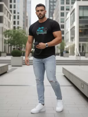 Tricou pentru bărbați DSTREET NX5020R NEGRU