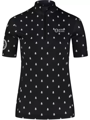 Tricou de ciclism pentru femei NORDBLANC TREES NBSLF8085 NEGRU