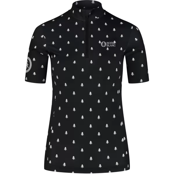  Tricou de ciclism pentru femei NORDBLANC TREES NBSLF8085 NEGRU 