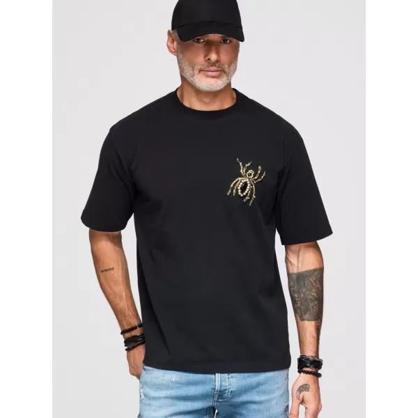  Tricou pentru bărbați OMBRE OM-TSCT-0277 NEGRU 