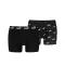 Boxeri pentru bărbați PUMA ELEMENTS MEN LOGO PRINT BOXERS 2P 93875405 NEGRU