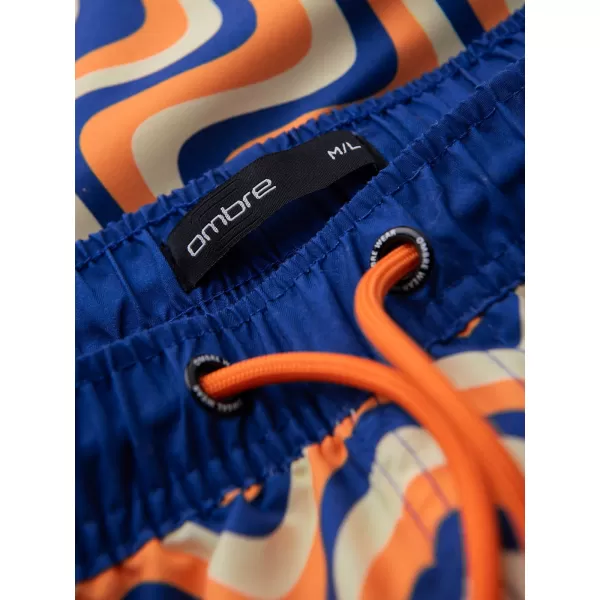  Pantaloni scurți pentru bărbați OMBRE OM-SRSS-0221 PORTOCALIU ȘI ALBASTRU 