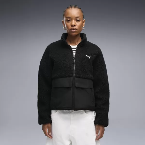  Geaca de dama PUMA RE:FIBRE SHERPA JACKET W 69456701 PUMA NEGRU 