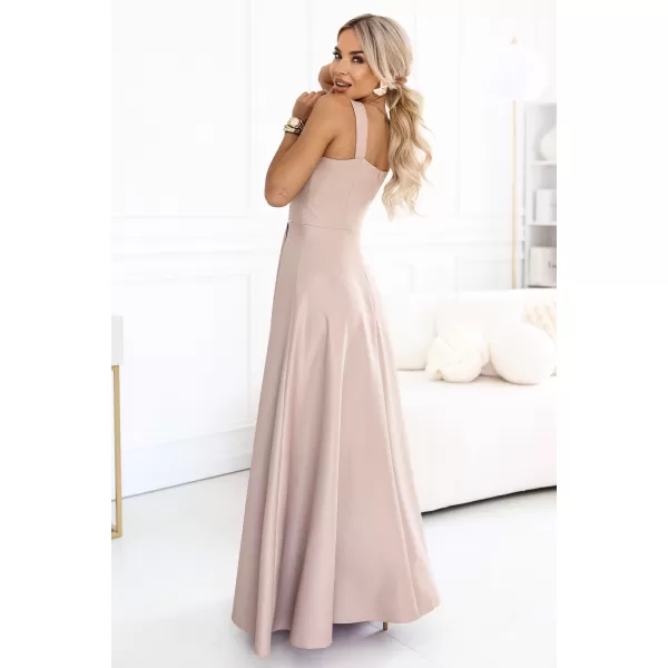  Rochie NUMOCO 633-5 BEJ ÎNCHIS CU SCLIPICI 