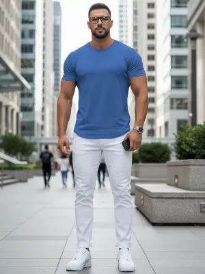 Tricou pentru bărbați DSTREET RX5688 ALBASTRU