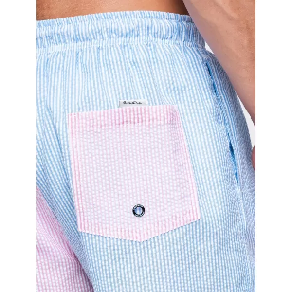  Pantaloni scurți pentru bărbați OMBRE OM-SRSS-0215 ALBASTRU SI ROZ 