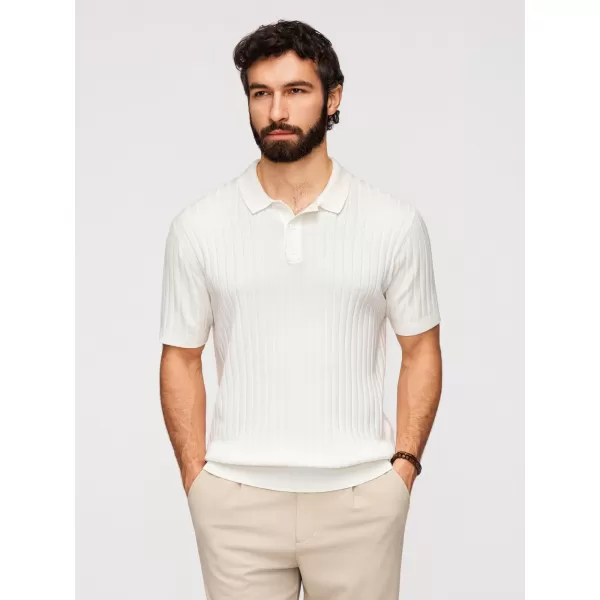  Tricou pentru bărbați cu guler OMBRE OM-POSS-0169 ALB SPART 