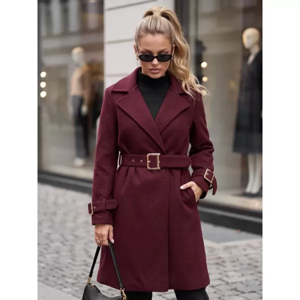  Palton de damă DSTREET NY0786 BURGUNDIA 