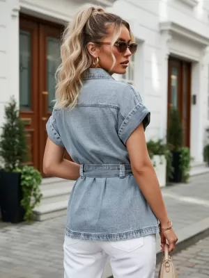 Rochie DSTREET EY2691 ALBASTRU
