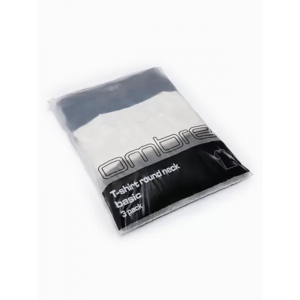  Tricou pentru bărbați OMBRE OM-TSBC-0291 ALB MURDAR/MĂSLINIU PAL/MARIN 