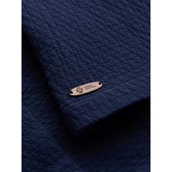  Cămașă pentru bărbați OMBRE OM-SHSS-0220 ALBASTRU MARIN 