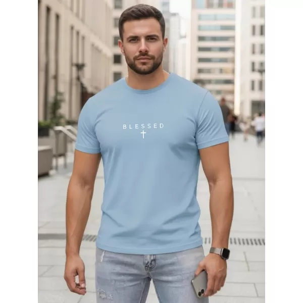  Tricou pentru bărbați DSTREET NX5124R-SK ALBASTRU DESCHIS 