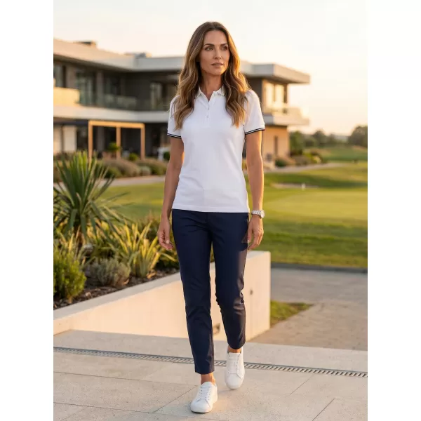  Tricou de damă cu guler MALFINI FOCUS 233 ALB 