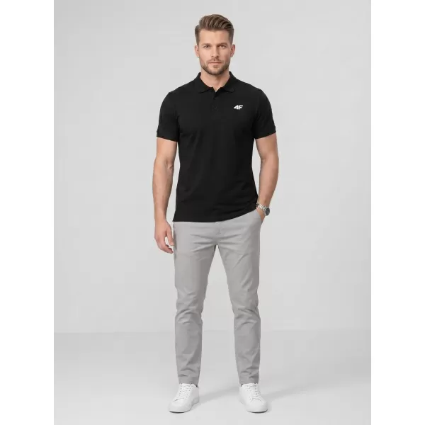  Tricou pentru bărbați cu guler 4F WMM00TPTSM0770 NEGRU ADÂNC 
