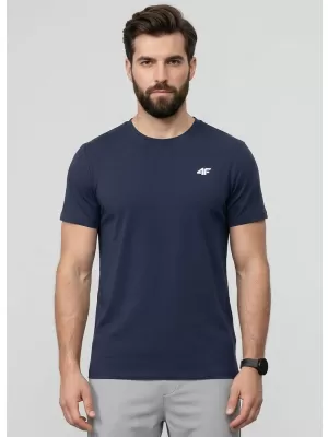 Tricou pentru bărbați 4F WAW25TTSHM2373 DENIM