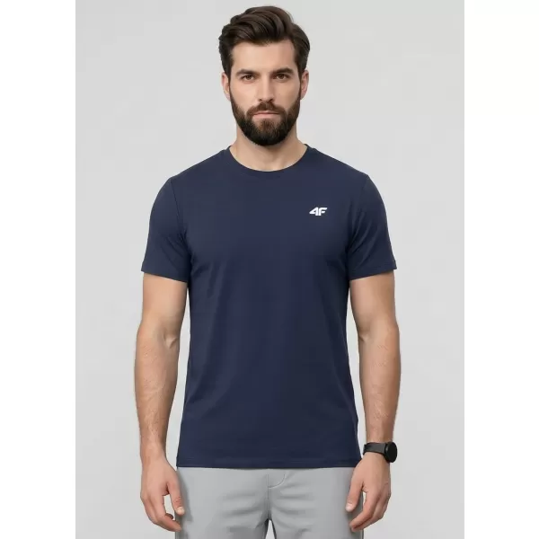  Tricou pentru bărbați 4F WAW25TTSHM2373 DENIM 