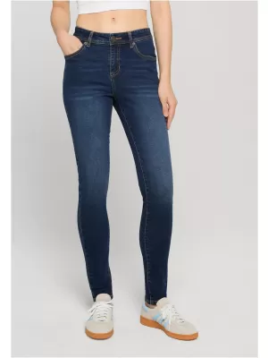 Pantaloni de dama URBAN CLASSICS TB8370 ALBASTRU ÎNCHIS SPĂLAT